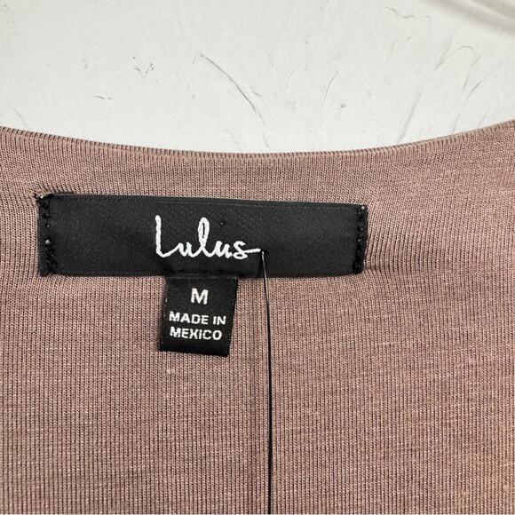 Lulus Brown V Neck Long Sleeve Bodysuit Womens M Casual Blouse Puff Sleeve Top - Picture 7 of 9